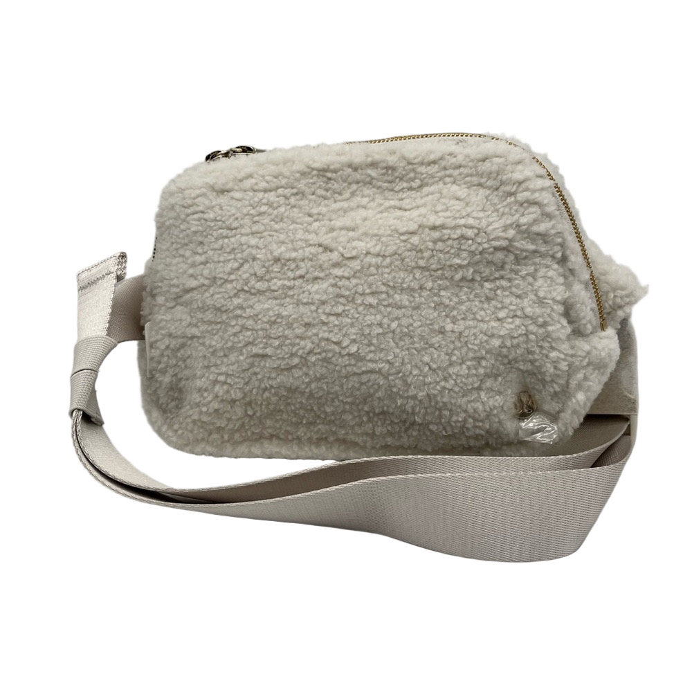 Lululemon Cream Fleece Everywhere Sherpa Crossbody Bag LU9BDUS Gold Hardwear